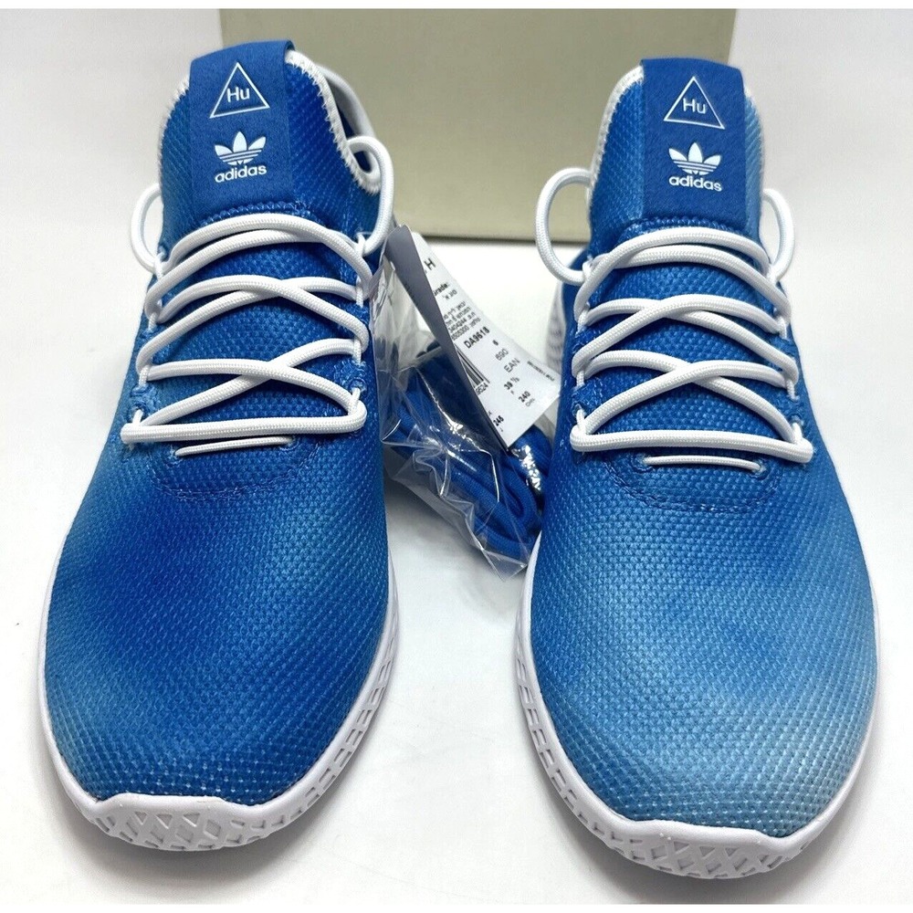 adidas Pharrell x Tennis Shoes Men 6.5 Women 8 Hu Holi Bright Blue Flyknit Fit - Picture 4 of 8
